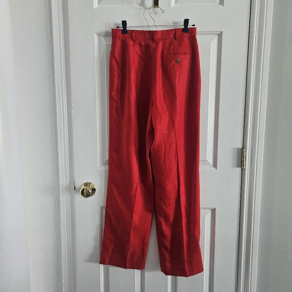 Vintage Ralph Lauren Red Linen Trousers - Picture 6 of 12